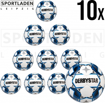 10er Ballpaket Derbystar Apus TT Blau-Weiß - Trainingsball